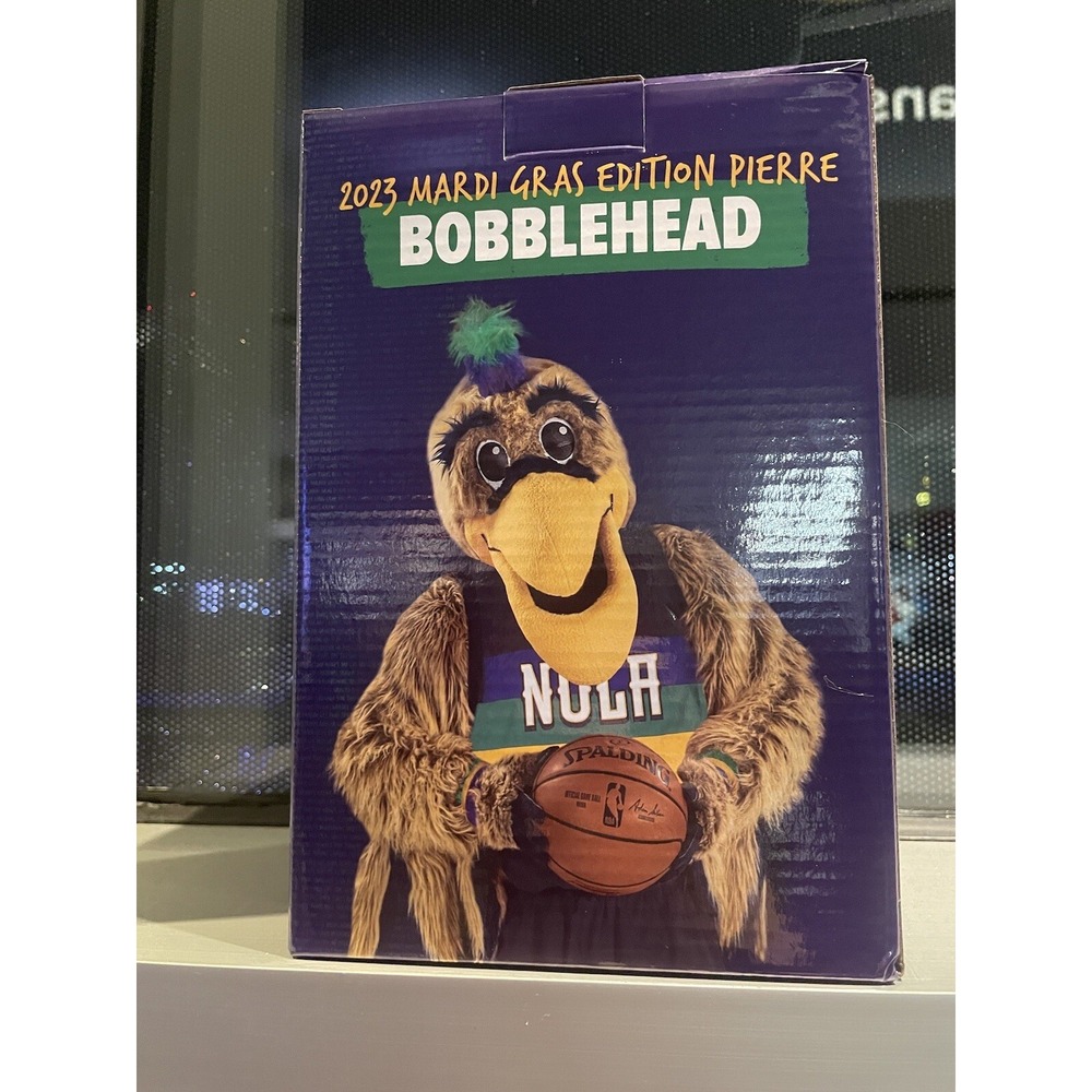PIERRE THE PELICAN BOBBLEHEAD New Orleans Pelicans 2023 Mardi Gras Edition RARE